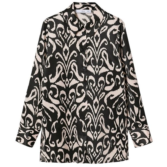 🖤Mango Paisley Print Satin Blouse, NWT 8 - Picture 4 of 7
